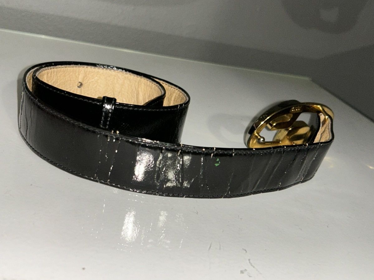 Gucci Gucci Patent Leather Belt w/ Gold & Silver GG Buckle size 26 Size ONE SIZE - 8 Thumbnail