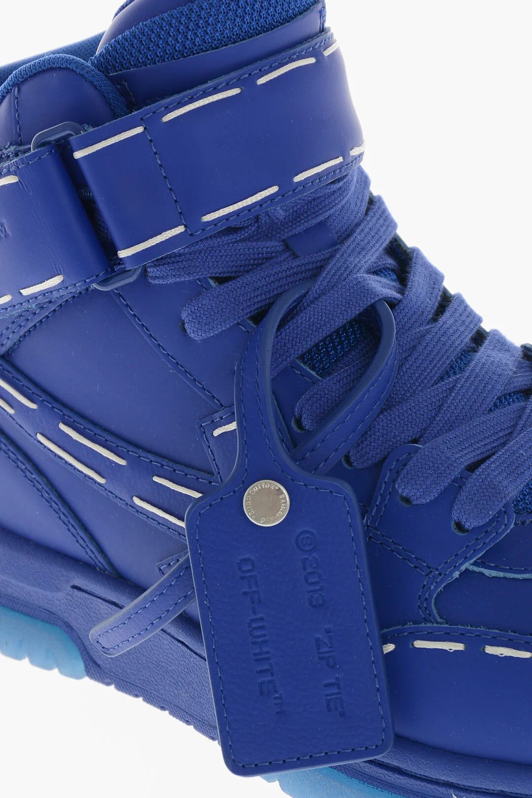 Off-White og1mm0426 High-Top Leather Sneakers in Blue Size US 8 / EU 41 - 4 Thumbnail