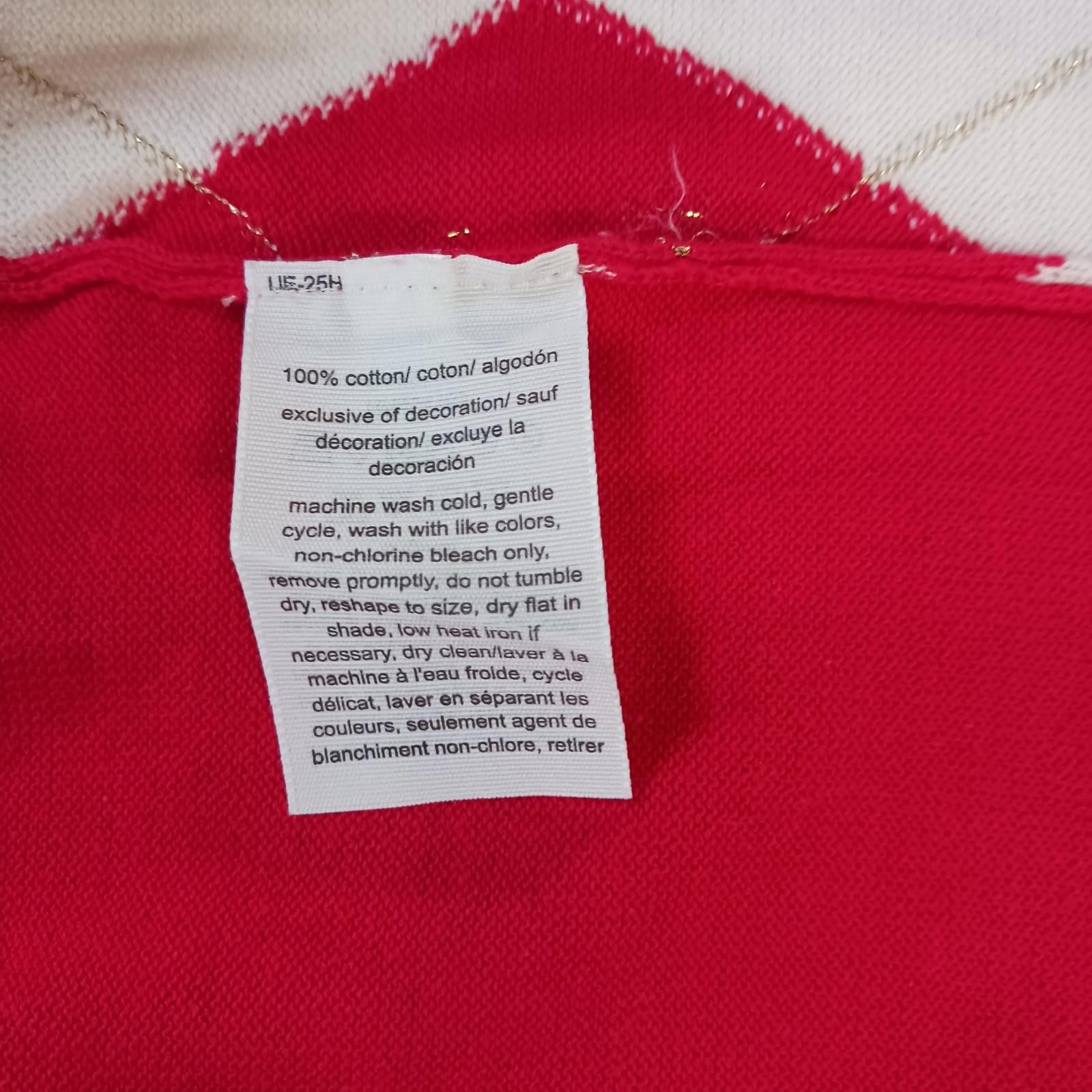 Tommy Hilfiger Tommy Hilfiger J22SD457 Women's Red & White Argyle Sweater L Size L / US 10 / IT 46 - 5 Thumbnail