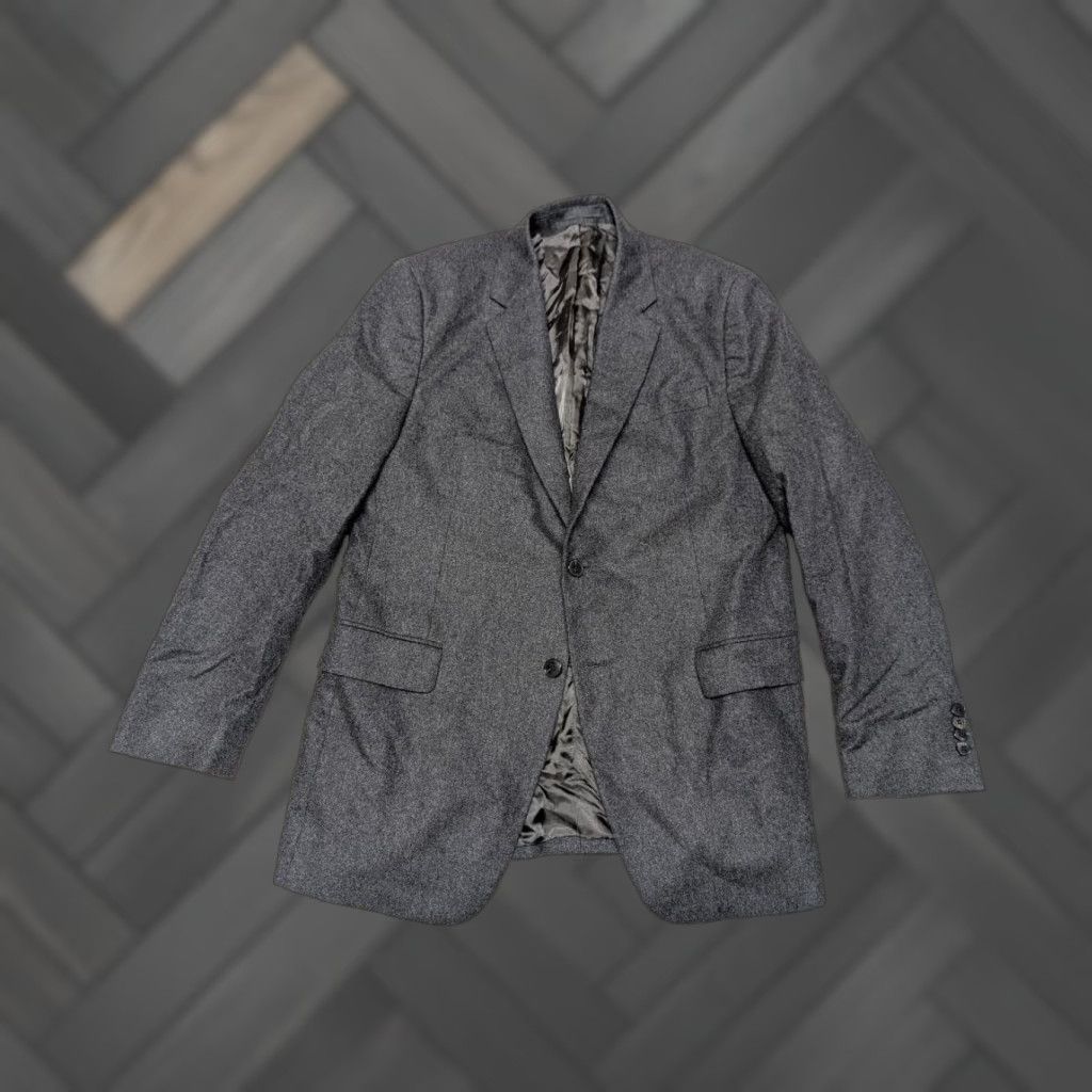 Valentino Valentino Blazer Jacket 40R Gray Flannel Wool Cashmere Blend Men 40R Notch Lapel Double-Vented Two-Button Solid 90% Wool 10% Cashmere Italy Vintage? Size 40R - 1 Thumbnail