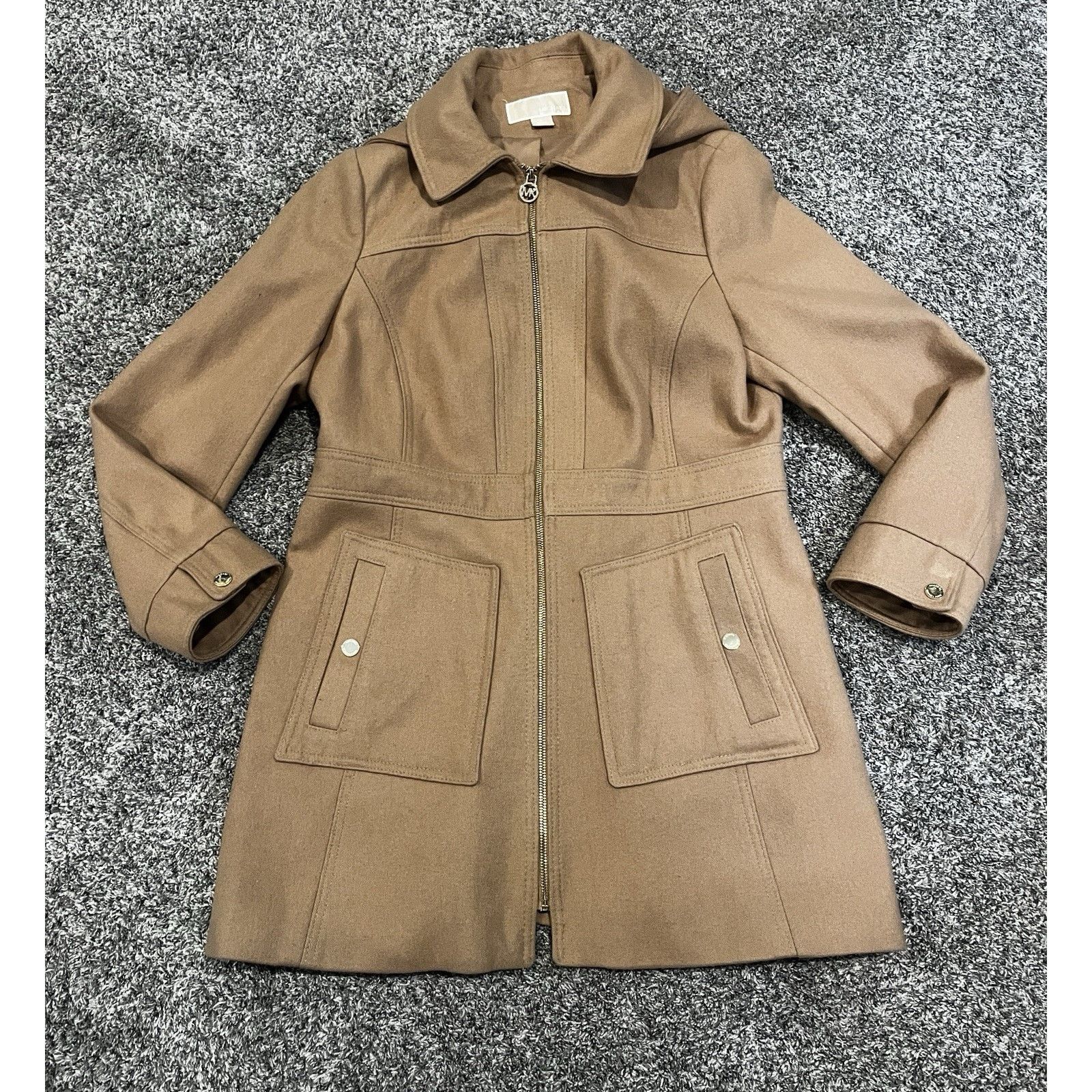 Michael Kors Michael Kors Beige Camel Tan Wool Trench Coat Hood Womens M Size M / US 6-8 / IT 42-44 - 13 Thumbnail