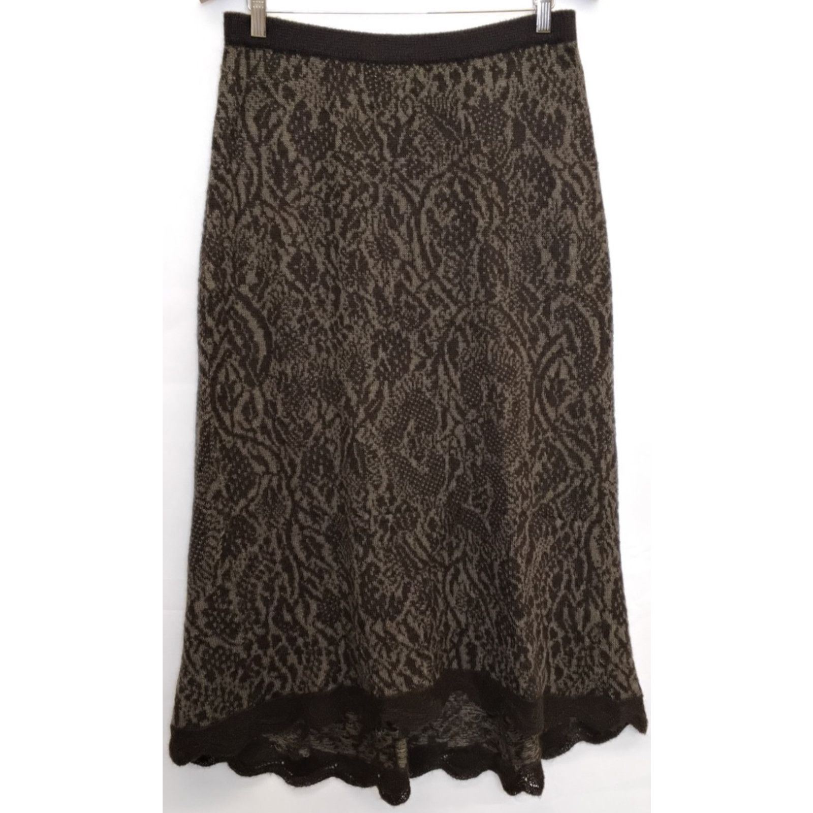 Other Peruvian Connection Alpaca Blend Knit Skirt Women's L Brown Size 32" / US 10 / IT 46 - 2 Thumbnail