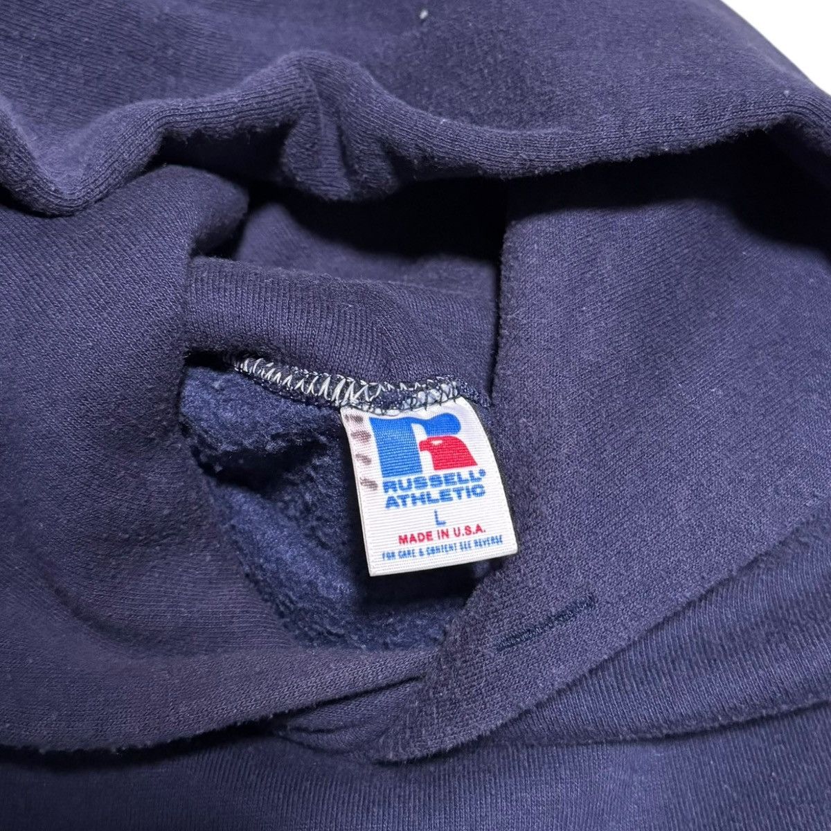 Russell Athletic 80s Russell Athletic Navy Hoodie Men's Medium FLAWS Size US L / EU 52-54 / 3 - 6 Thumbnail