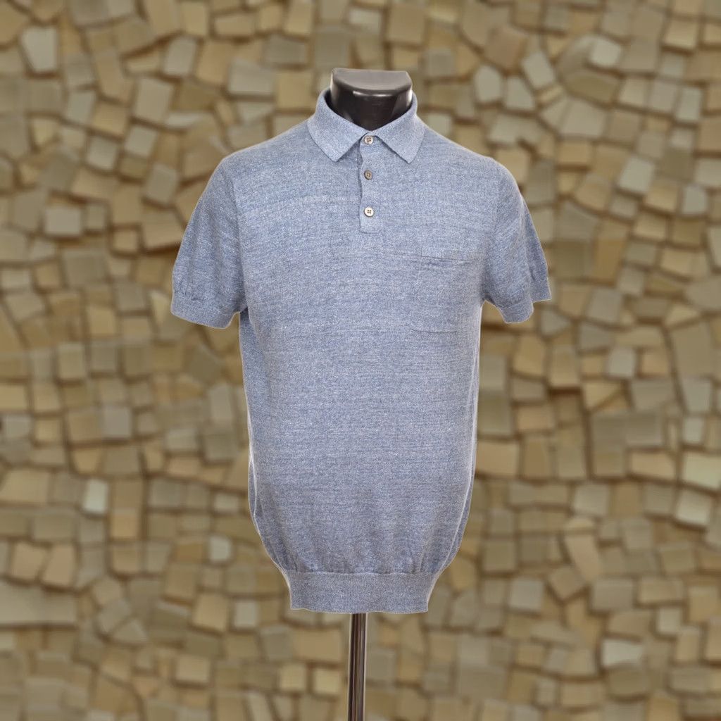 Suitsupply Suitsupply Classic Short Sleeve Linen Cotton Golf Polo Shirt SW872 XS Blue Polo Mens XS Linen Cotton Golf Polo Shirt SW872 XS Blue Size US XS / EU 42 / 0 - 1 Thumbnail