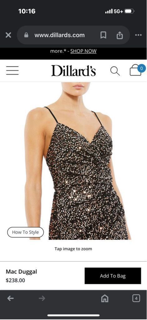 Mac Duggal Women's Mac Duggal Black & Gold Sequin Dress Size 4 Size S / US 4 / IT 40 - 3 Thumbnail