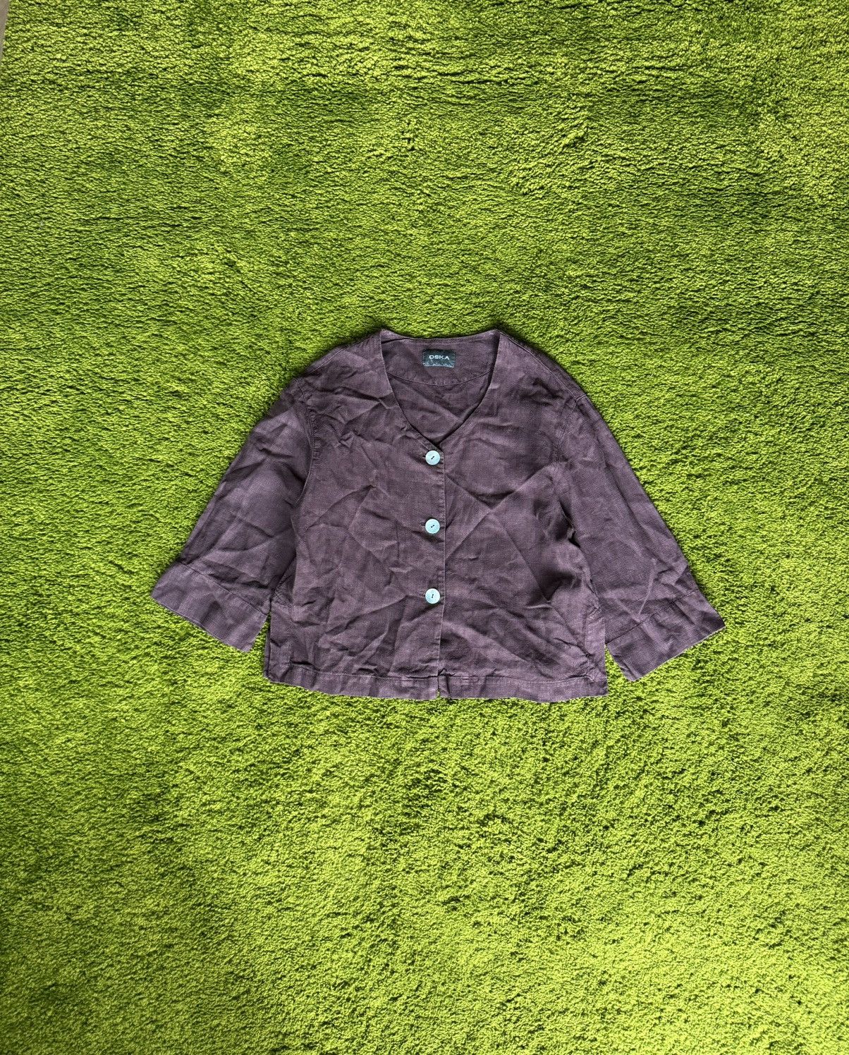Designer Oska avant garde 100% linen blouse shirt Size S / US 4 / IT 40 - 1 Thumbnail