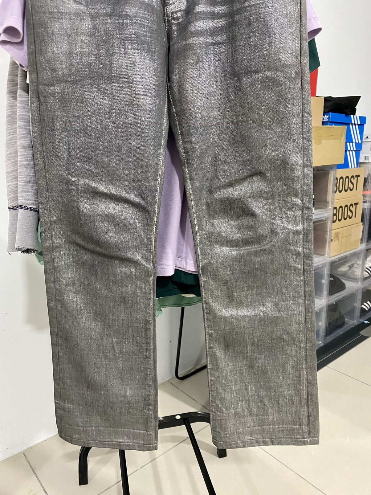 Dior × Hedi Slimane AW06 Dior Homme Silver Waxed Clawmark Denim 