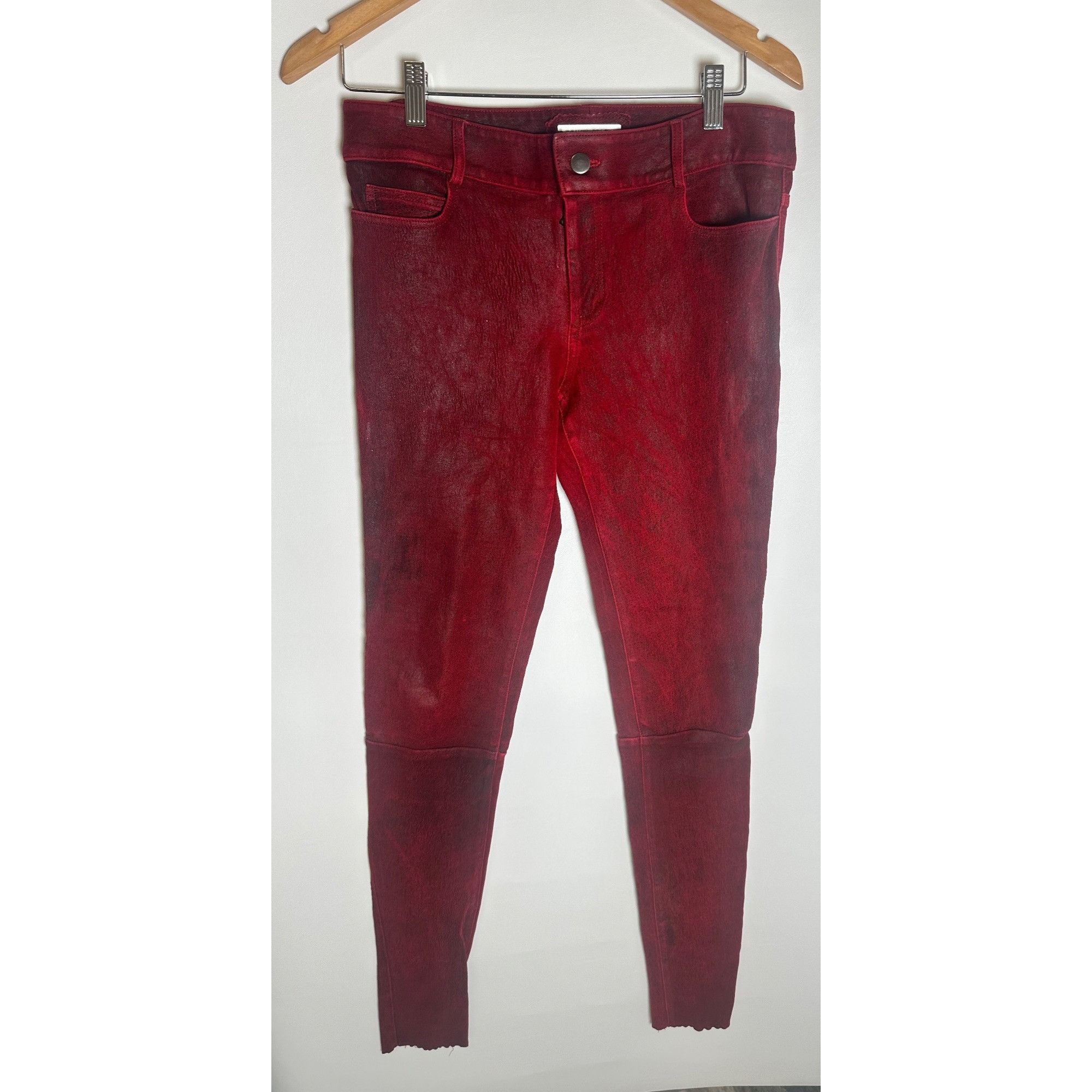 Other Gomez-Gracia London Unique Red Leather Pants, US8/UK14 Size 30" / US 8 / IT 44 - 2 Thumbnail