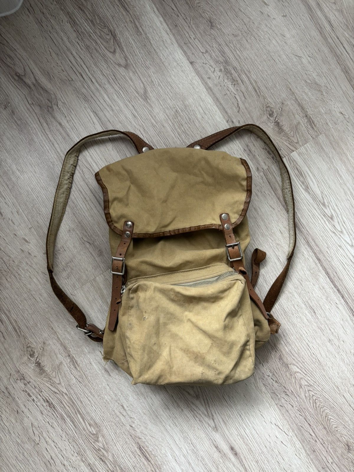 Other Vintage German Canvas & Leather Small Daypack 1950s–1970s Size ONE SIZE - 1 Thumbnail