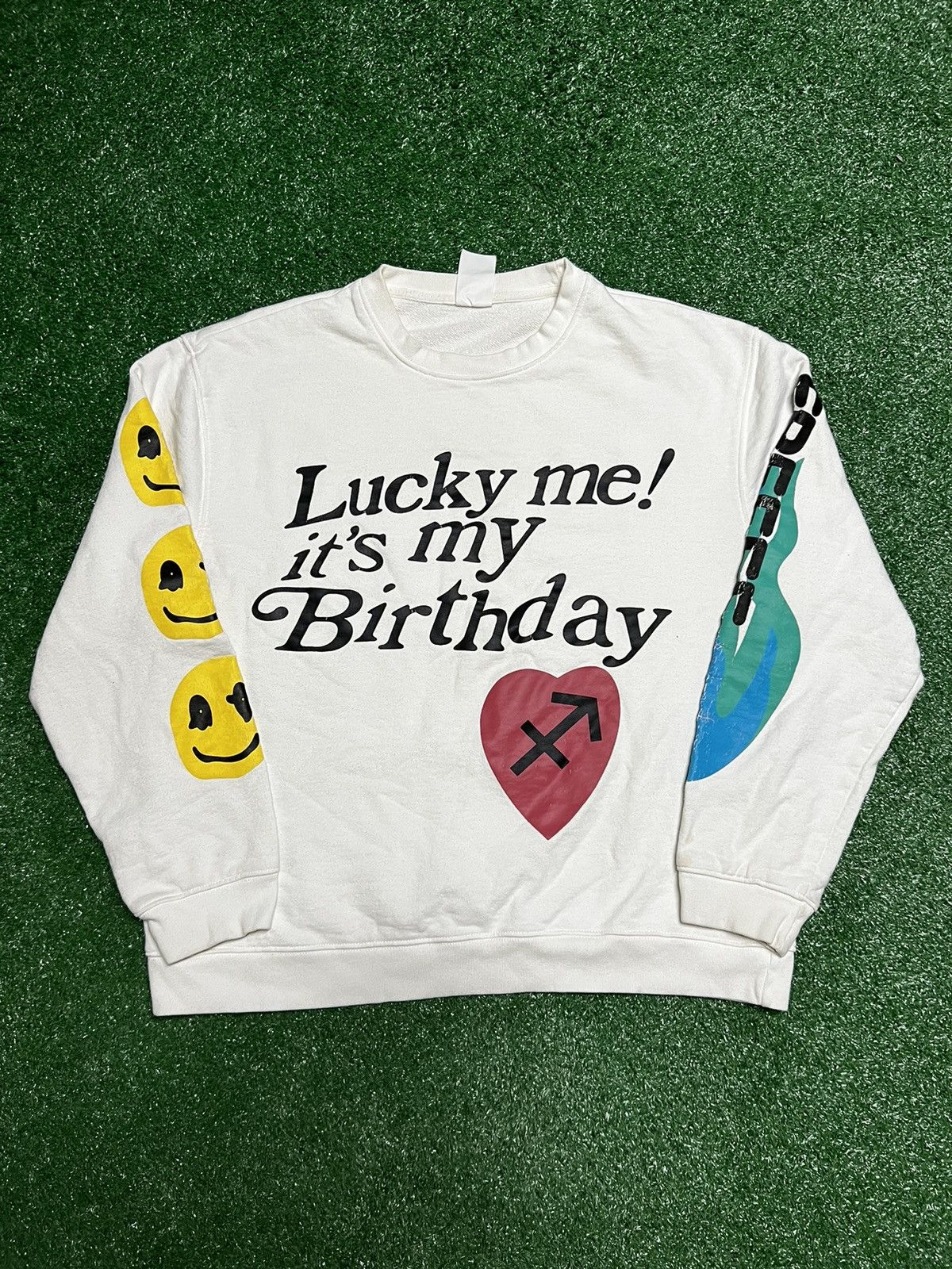 Lucky me its my birthday crewneck sale