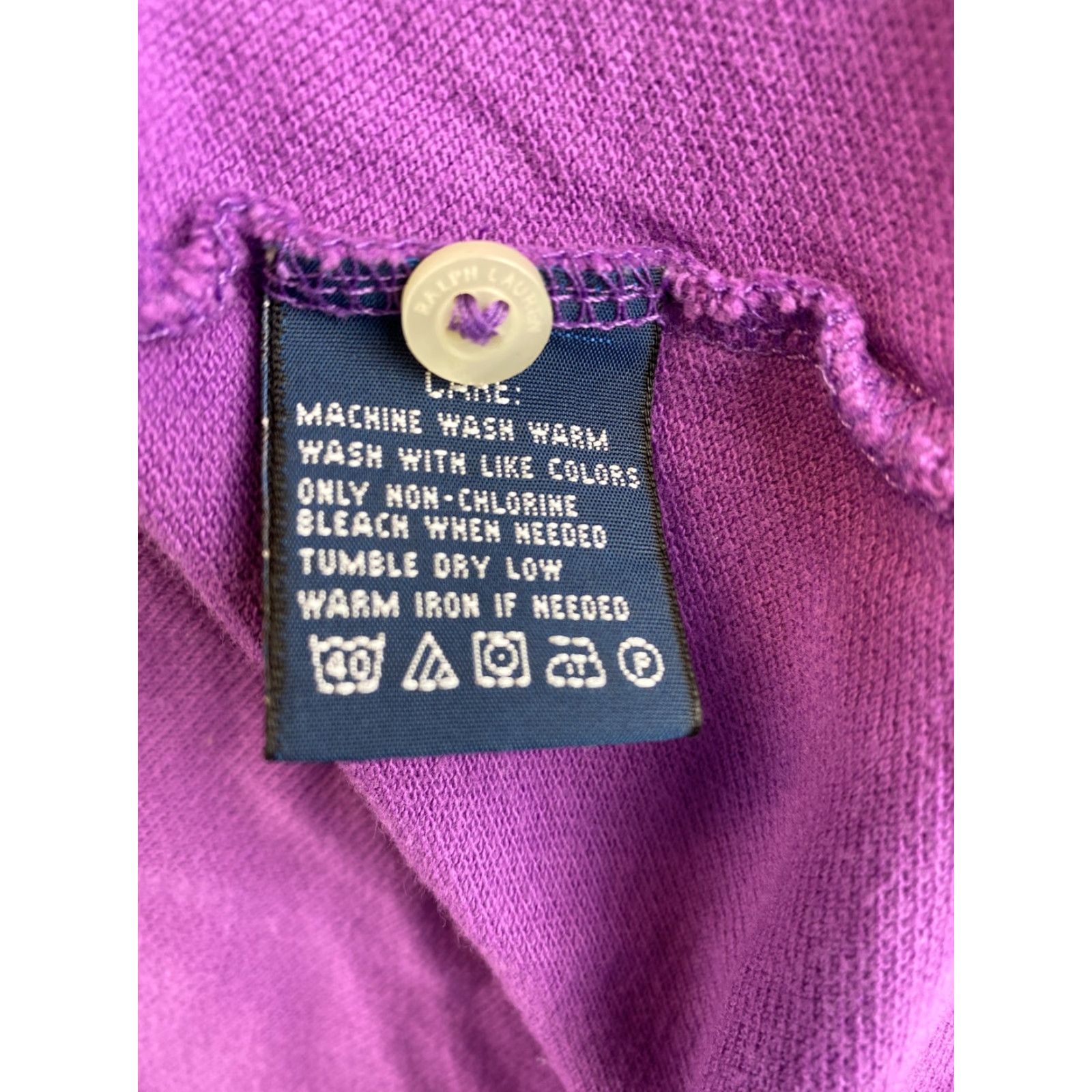 Ralph Lauren Ralph Lauren Polo Shirt Adult Large Pony Pima Rugby Casual Mens /90-26 Cotton 100% Solid Purple Short Sleeve Collared Button Logo Regular Fit Polo Size US L / EU 52-54 / 3 - 7 Thumbnail