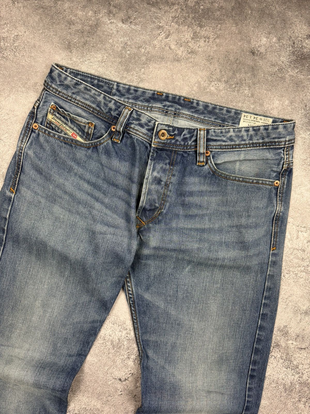 Vintage Diesel Avant Garde Flared Blue Denim Jeans Y2K Rare