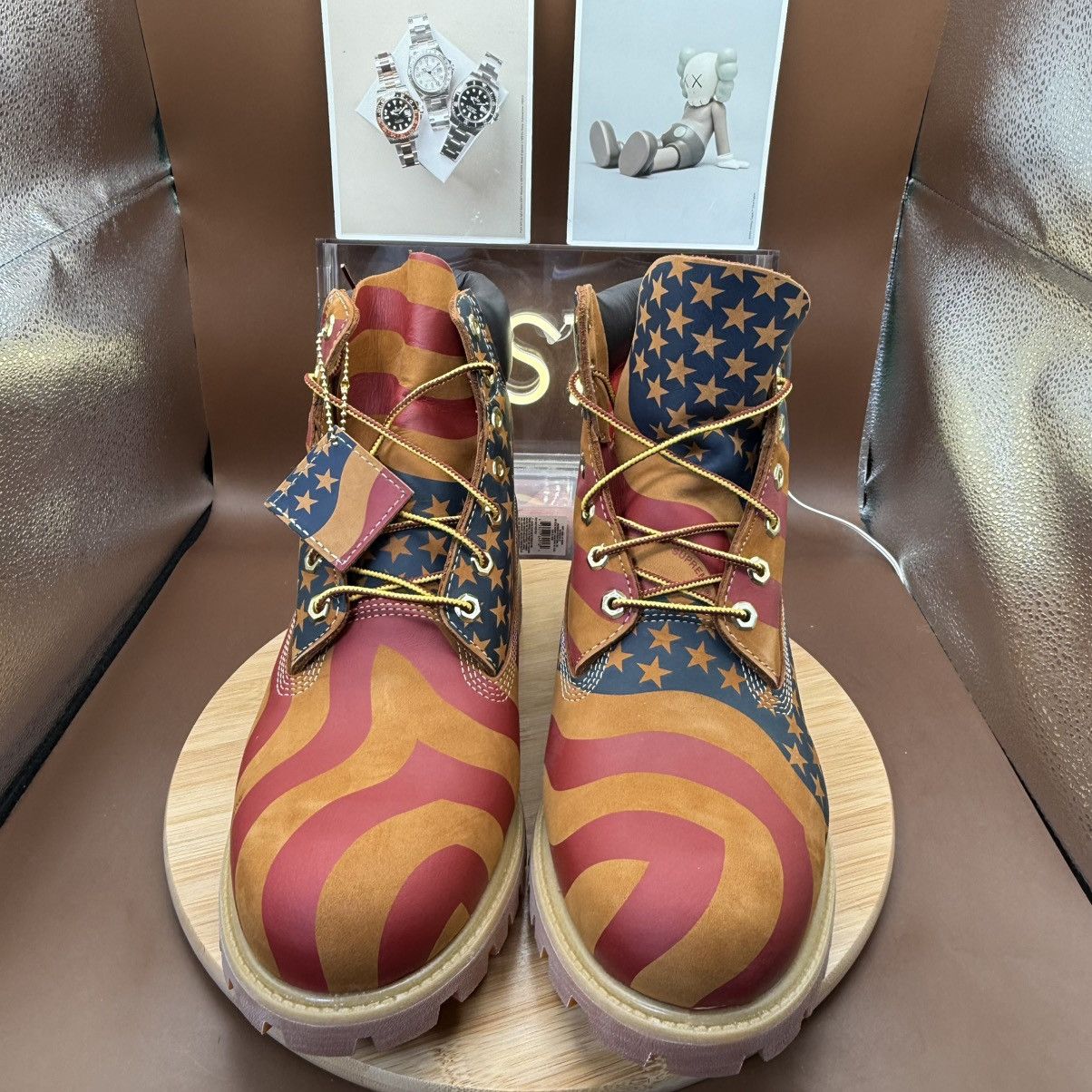 Supreme × Timberland Timberland 6" Boot Supreme Stars & Stripes Wheat Men’s Sz 13 Size US 13 / EU 46 - 4 Thumbnail