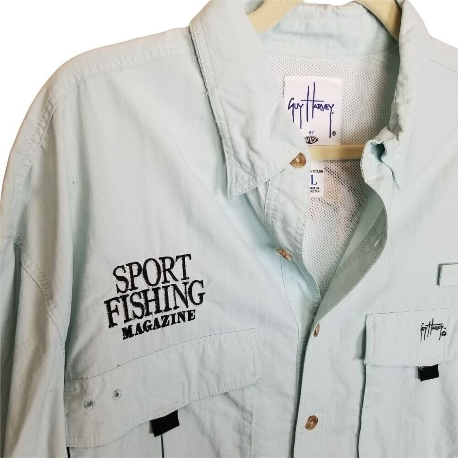 Guy Harvey Aftco Bluewater Guy Harvey Mens Vented Fishing Shirt Size L Size US L / EU 52-54 / 3 - 5 Thumbnail