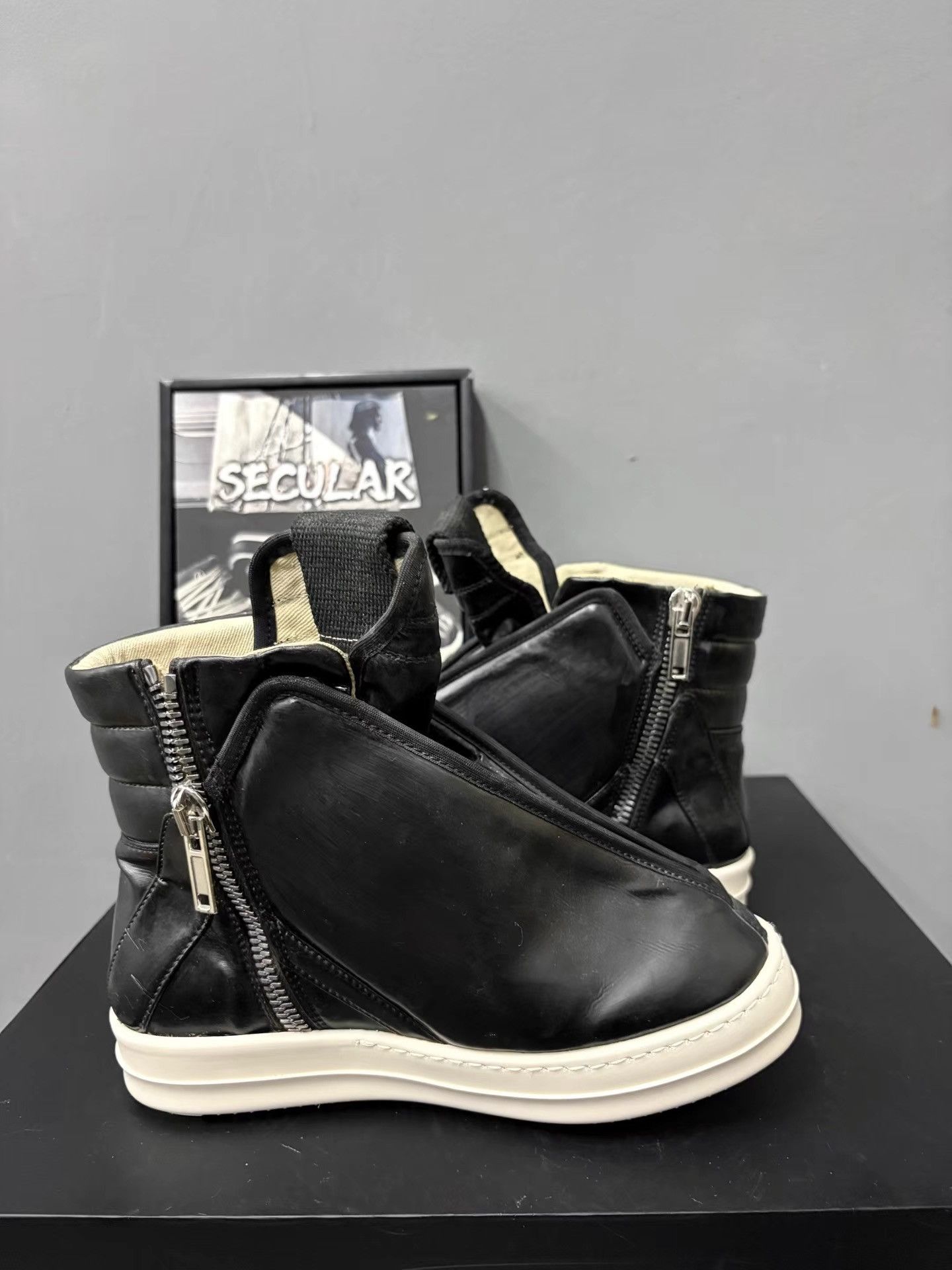 Rick Owens Rick Owens 17SS Leather Big Plane Hoof Dunk Closed Boots K34 Size US 6 / IT 36 - 6 Thumbnail
