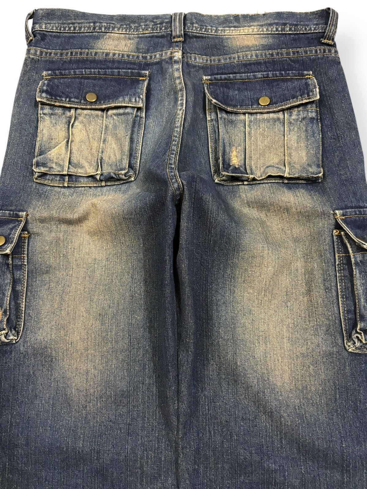POST ARCHIVE FACTION (PAF) Vintage Japanese Brand Mud Wash Distressed Cargo Jeans Size US 32 / EU 48 - 11 Thumbnail