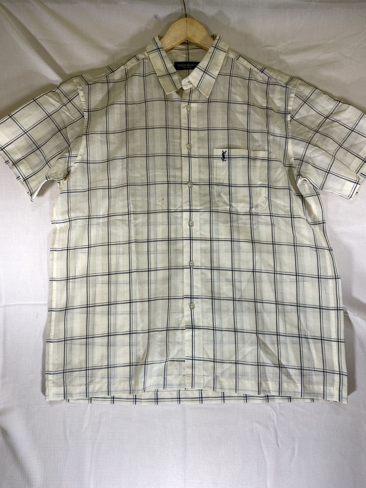Yves Saint Laurent vintage checker short sleeve shirt Size US M / EU 48-50 / 2 - 1 Thumbnail