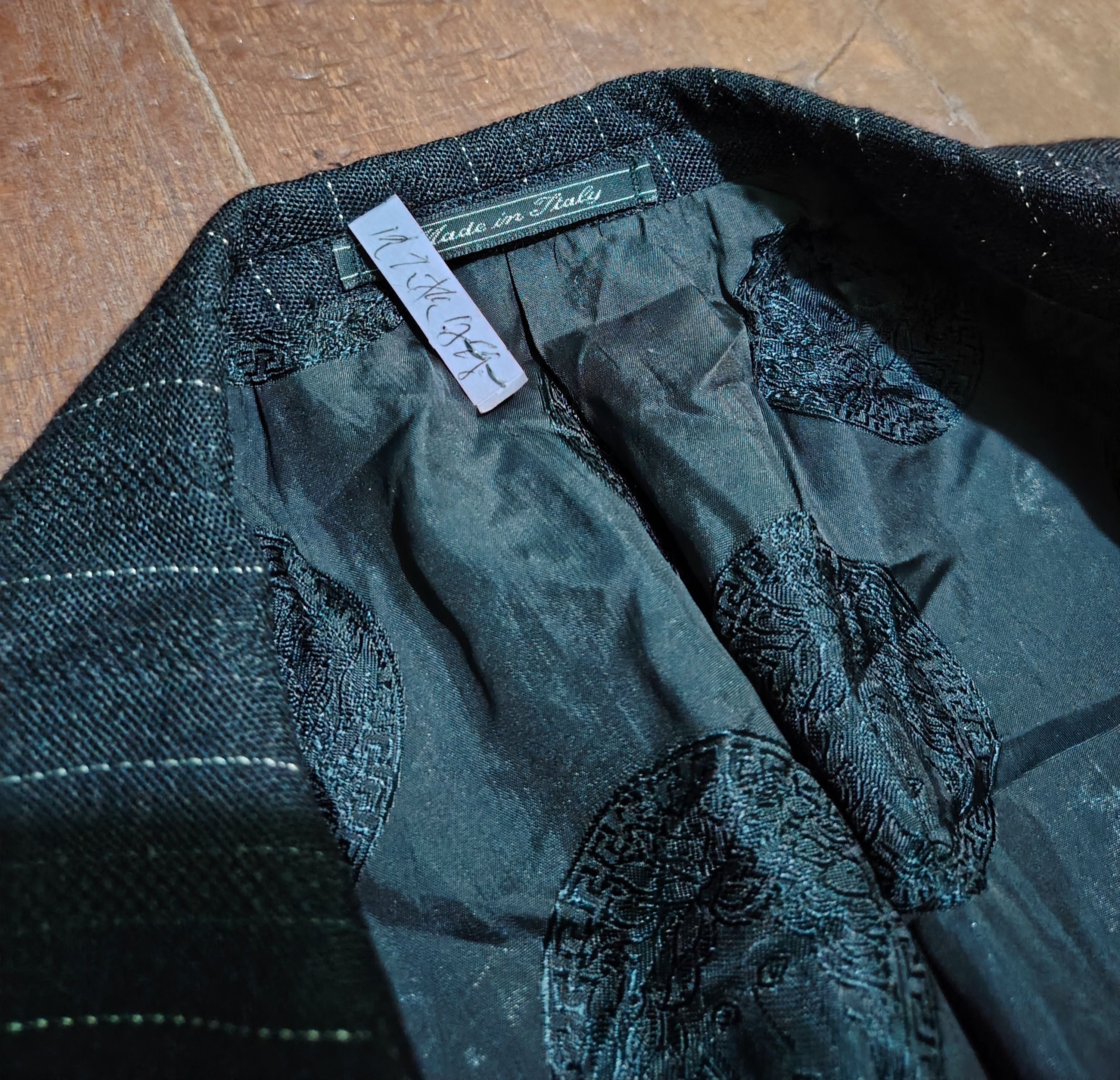 Versace GIANNIVERSACECOUTURE - 90's-WoolPinstripeDoubleBreasted Coat Size 52R - 6 Thumbnail