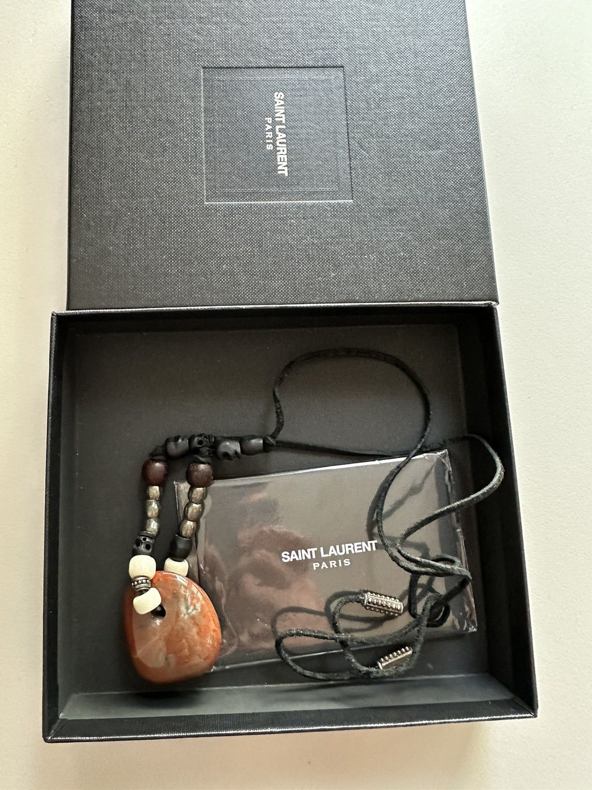 Saint Laurent Paris Saint Laurent ss15 psych rock stone/leather necklace Size ONE SIZE - 2 Thumbnail