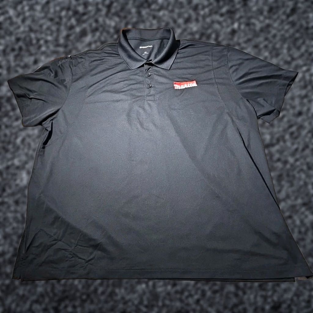 Vintage Makita Tools Shirt Mens 4XL XXXXL Polo Button Embroidered Sport Tek Logo Gray 100% Polyester Big & Tall Logo Polo Shirt Mens XXL? (No) Size US XXL / EU 58 / 5 - 1 Thumbnail