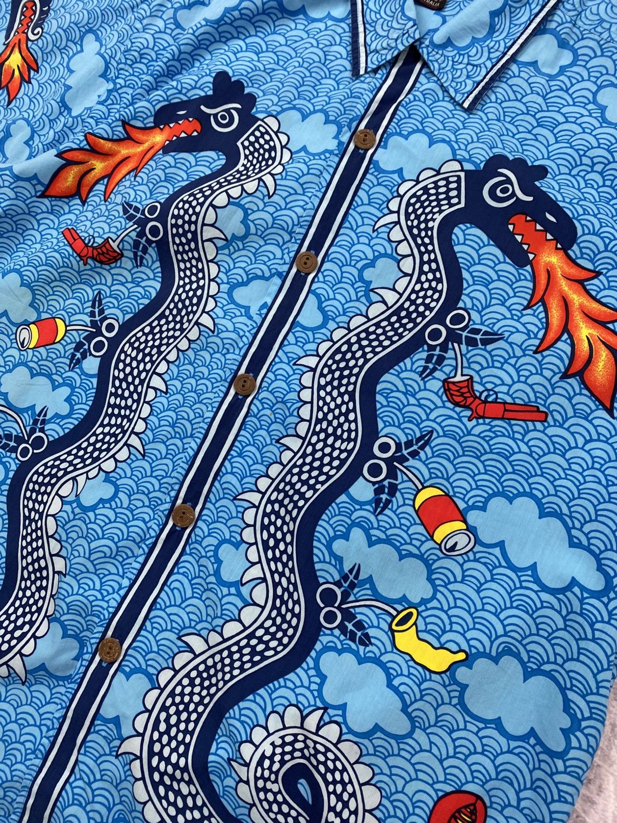 Mambo × Vintage Rare! Vintage mambo loud dragon hawaiian shirt button up 90s Size US XL / EU 56 / 4 - 4 Thumbnail