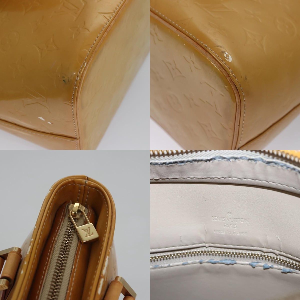 Louis Vuitton LOUIS VUITTON Monogram Vernis Houston Hand Bag Beige M91004 Size ONE SIZE - 11 Thumbnail