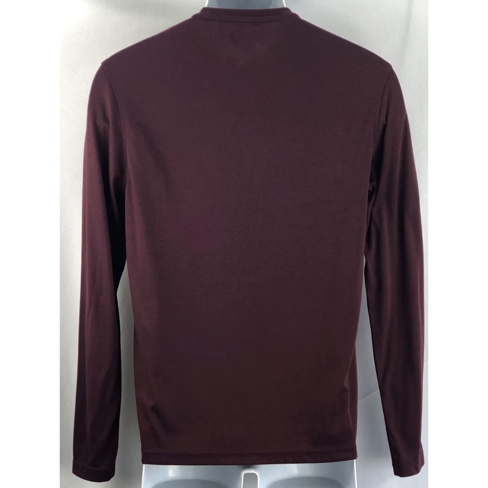 Alfani Alfani jersey shirt S Burgundy Long Sleeve 3 Button Henley Classic rayon blend Mens Shirt Size US S / EU 44-46 / 1 - 2 Thumbnail