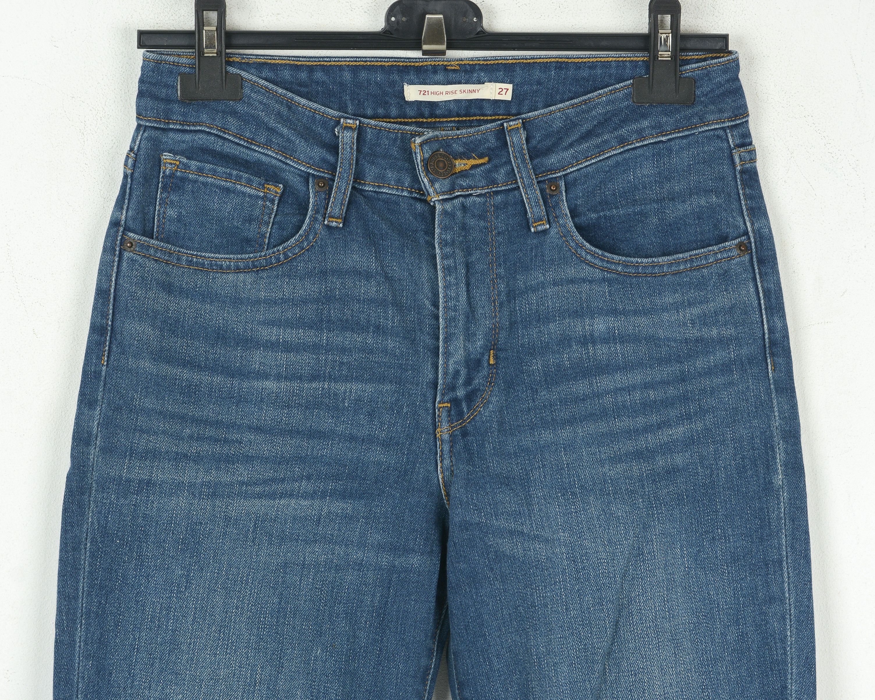 Levi's 721 High Rise Skinny W27 L32 Slim Jeans Denim Trousers Pants Size 27" / US 4 / IT 40 - 3 Thumbnail