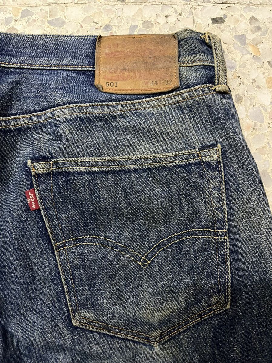 Levi's Distressed Levis 501 white oak cone denim Size US 36 / EU 52 - 3 Thumbnail