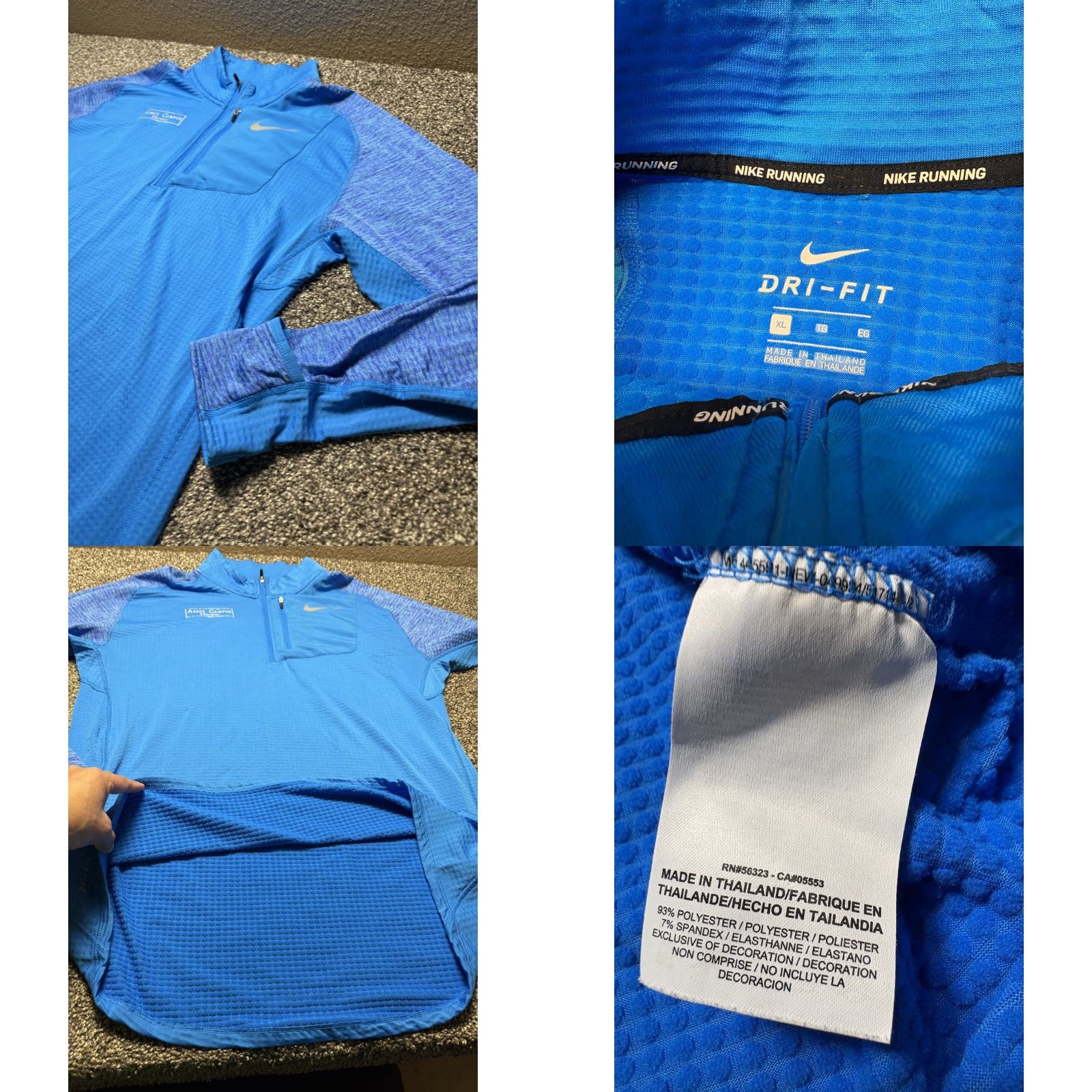 Nike Nike Therma Element Sphere Jacket 1/2 Zip Mens XL Blue Dri Fit Running 857829 Size US XL / EU 56 / 4 - 8 Thumbnail