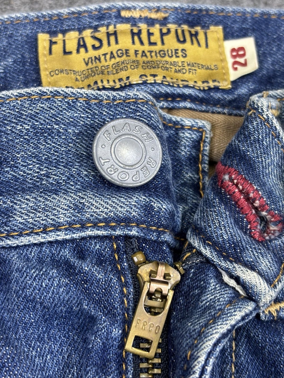 Japanese Brand 💥90s Style💥Flash Report Distressed Denim F805 Size US 28 / EU 44 - 6 Thumbnail
