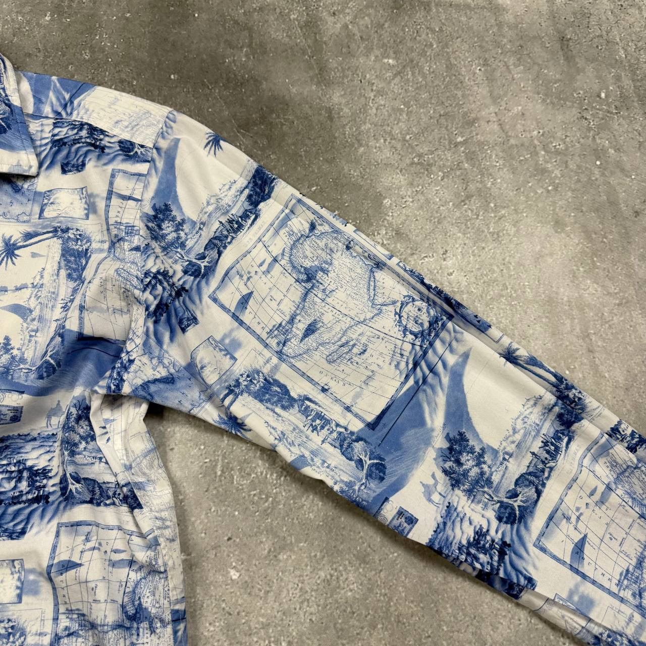 Other BRULI Swiss Made Geography Print Button-Up LS Collar Shirt Size 40R - 18 Thumbnail