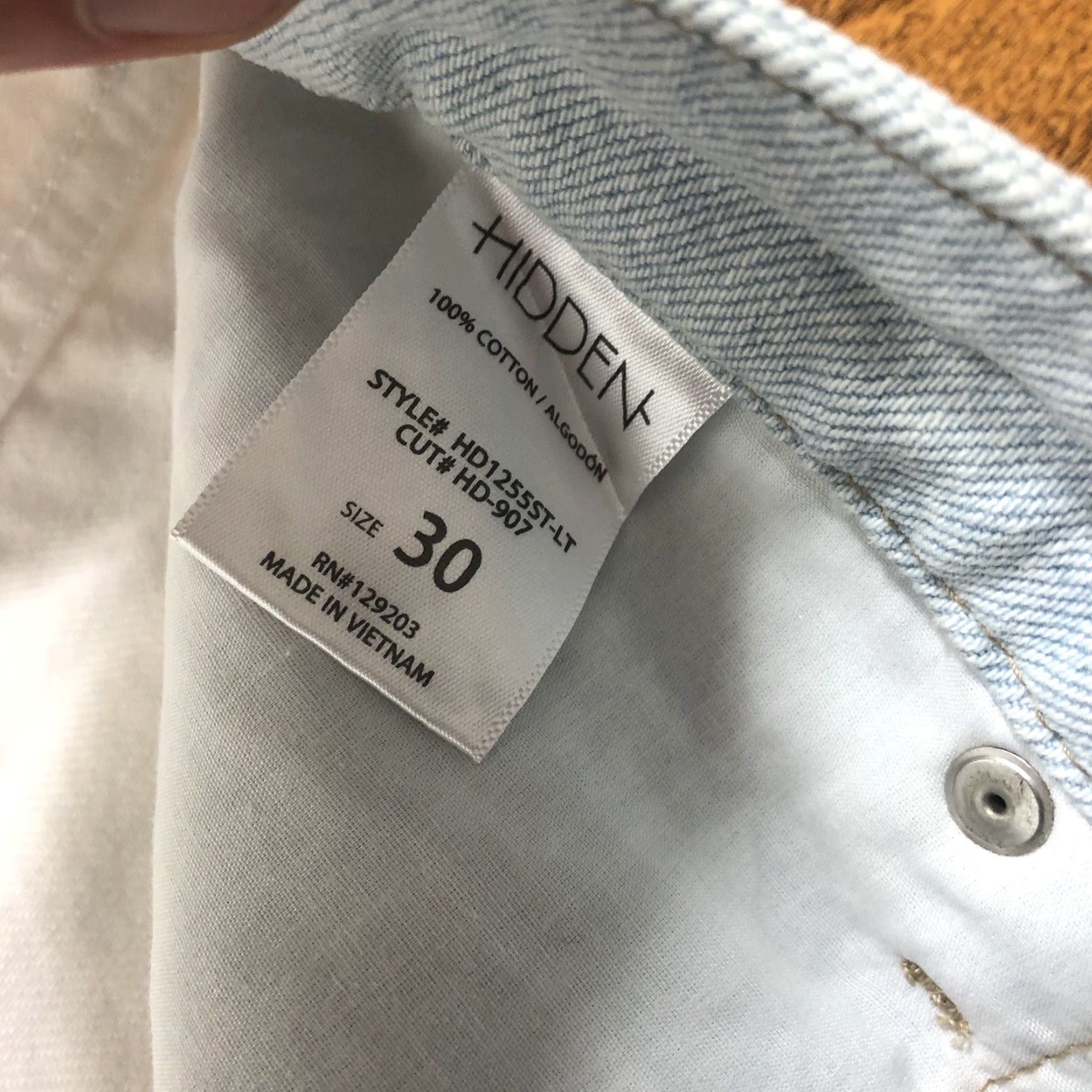 Vintage NWT Hidden Jeans Womens 30 Tracey High Rise Straight Crop Distressed Blue White Jeans 90s Bohemian Retro Womens Size 30" / US 8 / IT 44 - 7 Thumbnail