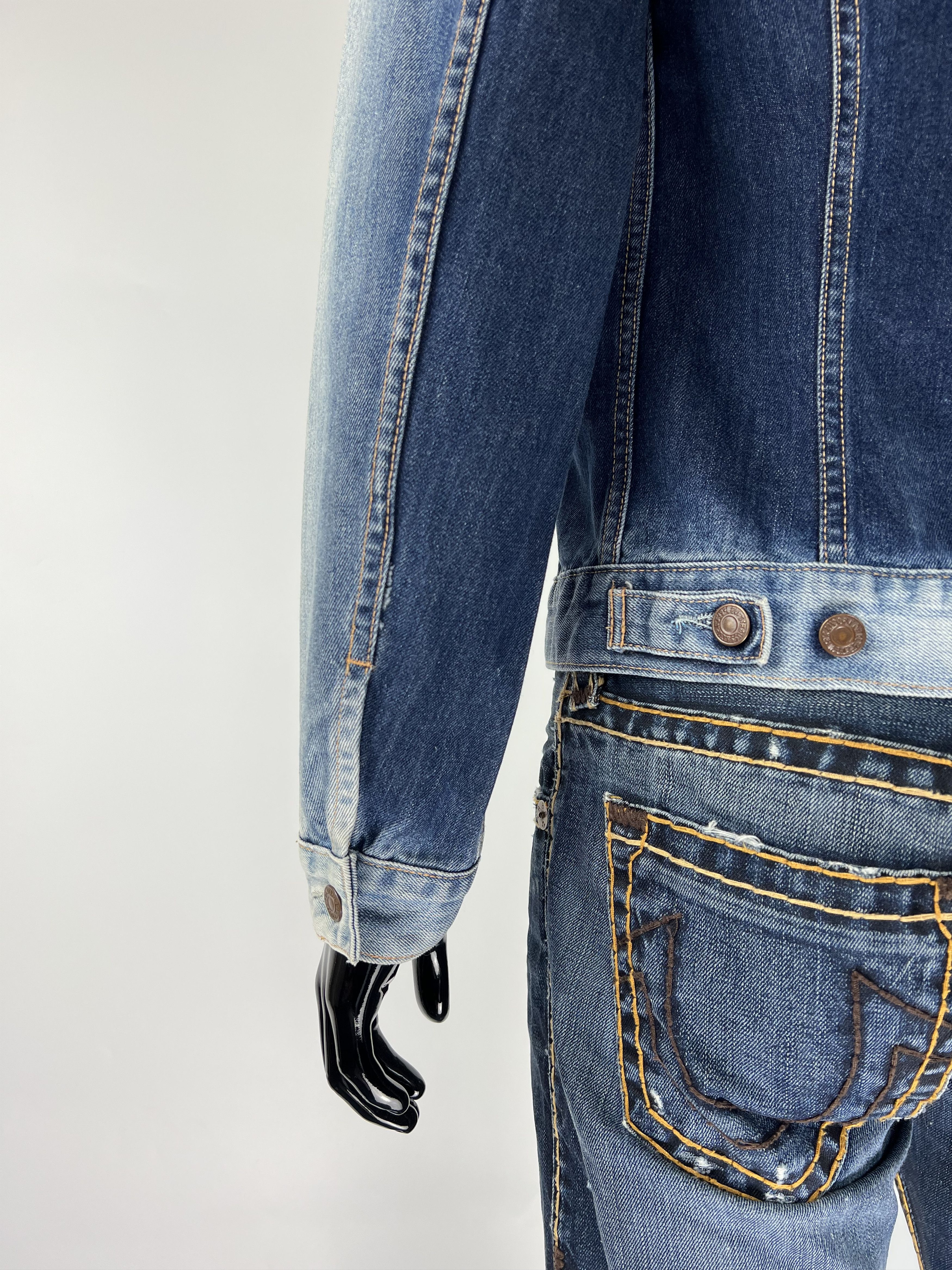 Levi's Levis Men's Blue White Distressed Denim Jacket Size L Size US L / EU 52-54 / 3 - 4 Thumbnail