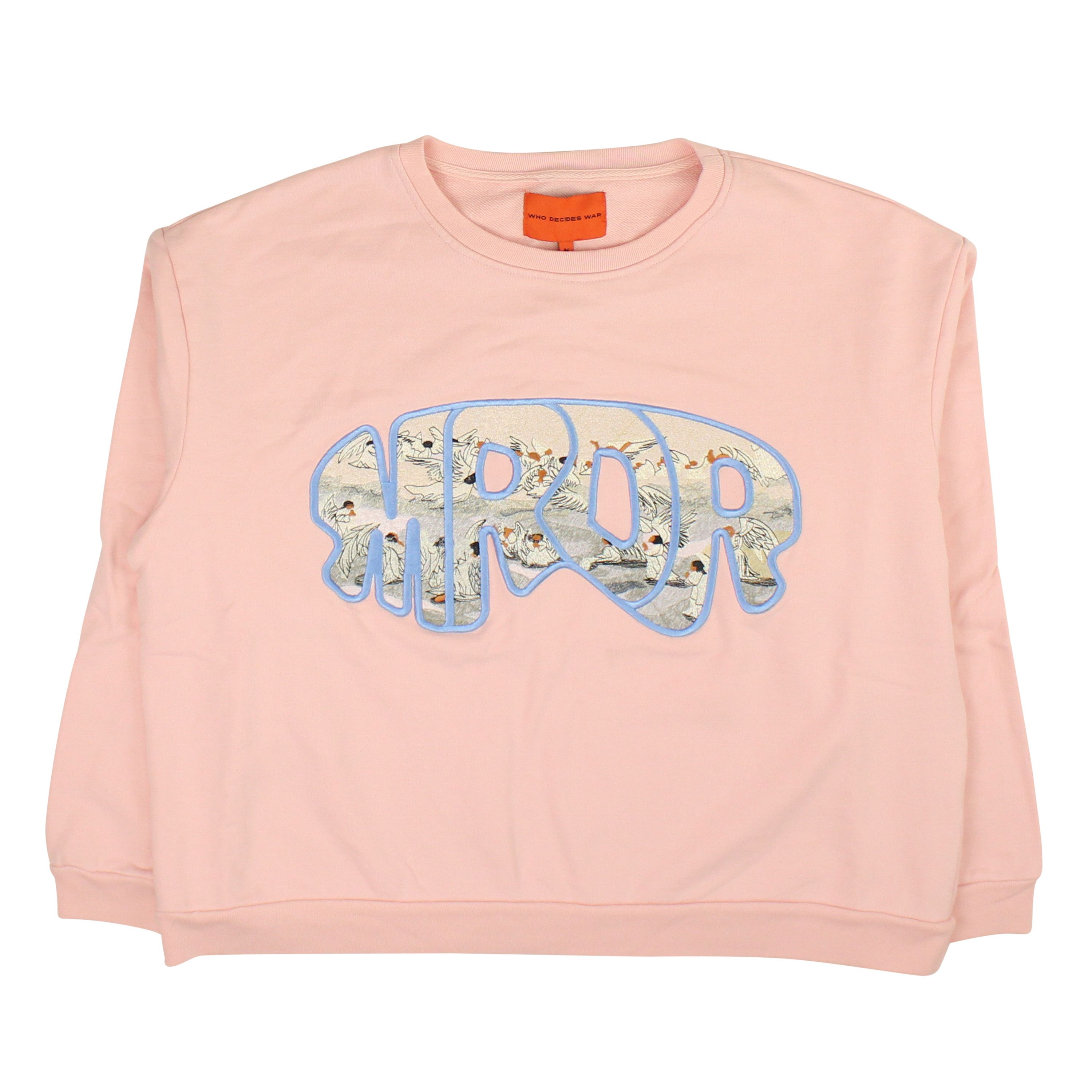 image of Who Decides War Pink Mrdr Crewneck Sweater Size M, Men's