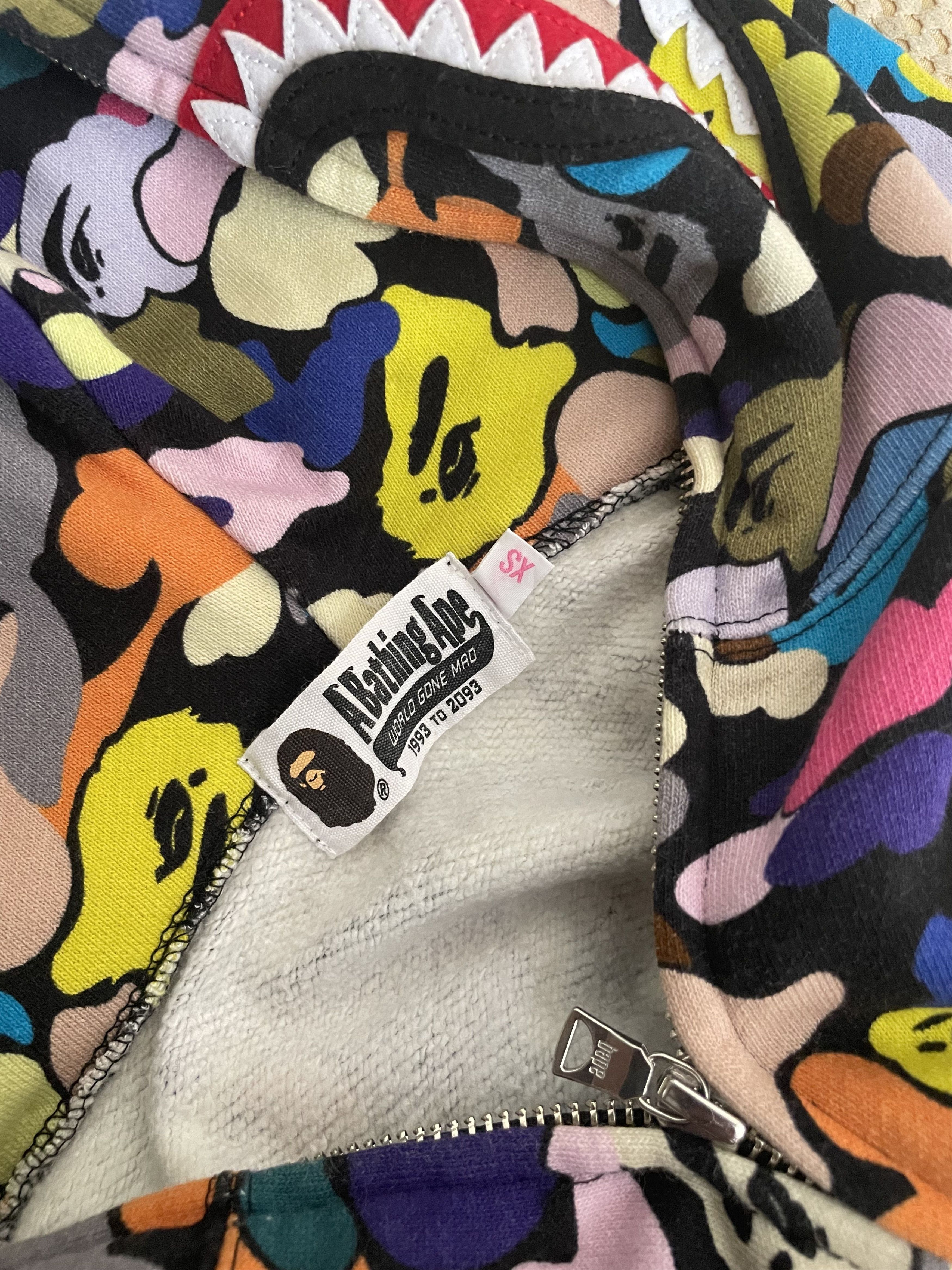 Bape Bape Black Multi Camo Shark Dress Hoodie Size XS / US 0-2 / IT 36-38 - 11 Thumbnail