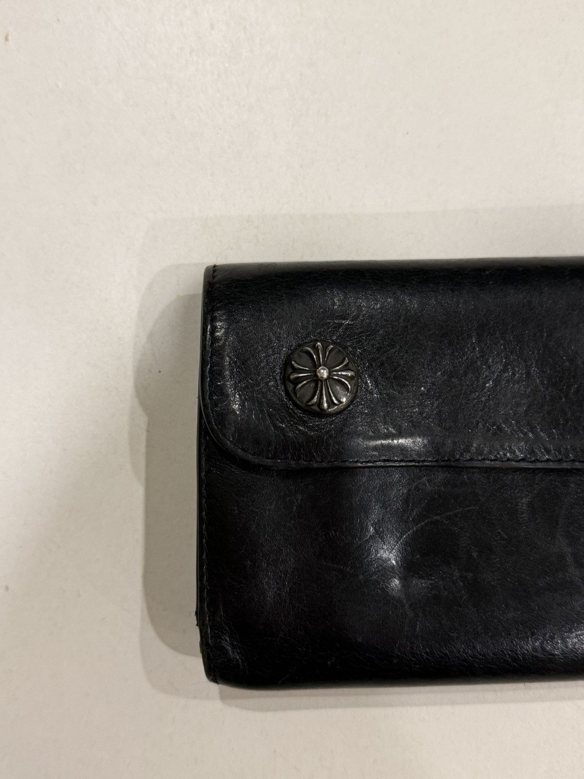 Chrome Hearts Chrome Hearts Wave Wallet Black Leather Silver Cross Balls Size ONE SIZE - 3 Thumbnail