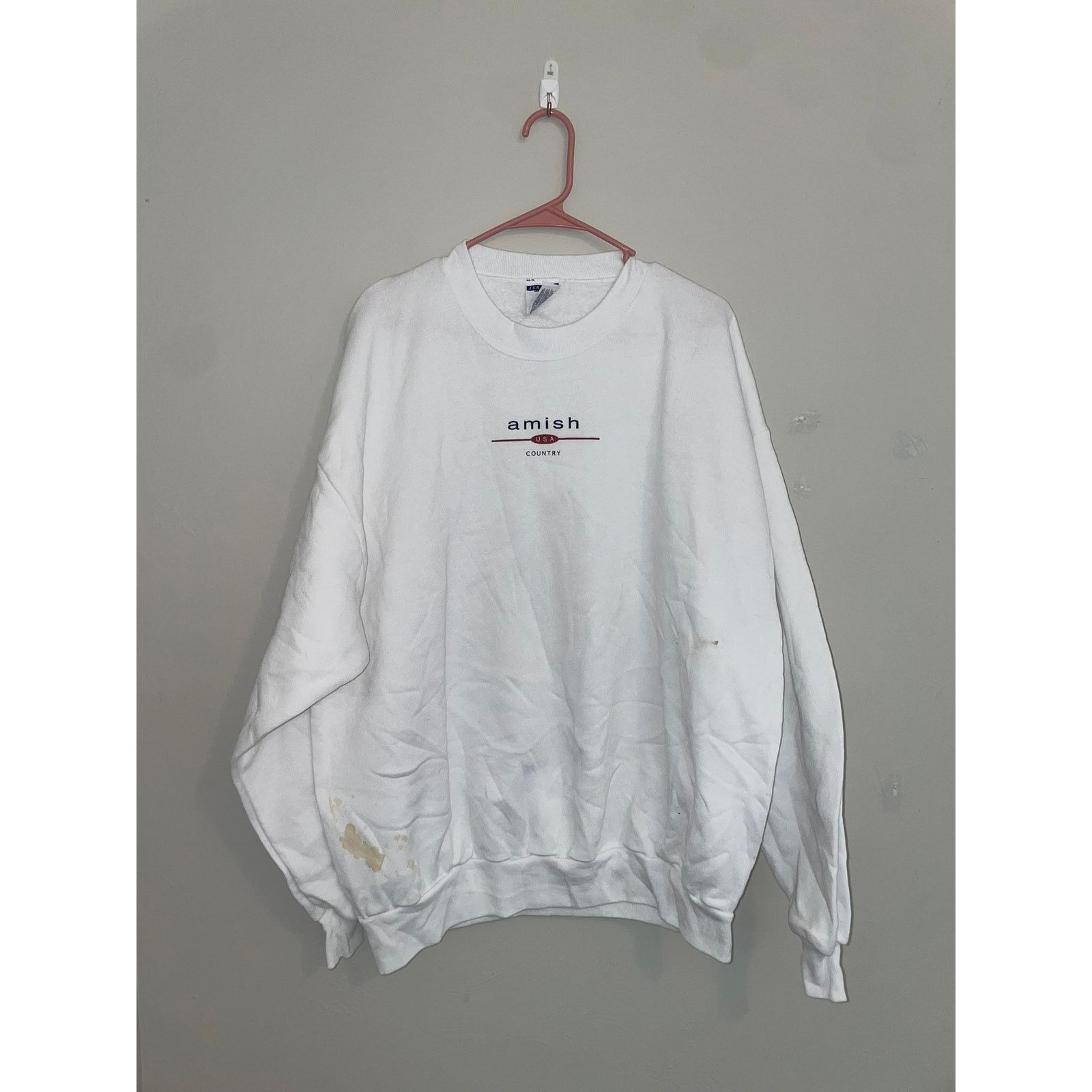 Jerzees Vintage Amish Sweatshirt Crewneck USA Country Stained 90s 2X Size US XXL / EU 58 / 5 - 1 Thumbnail