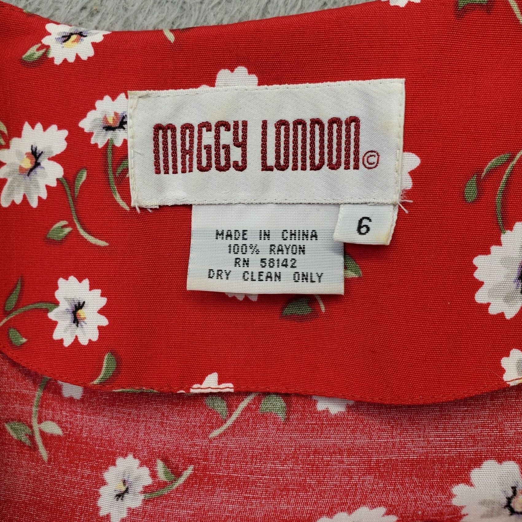 MAGGY LONDON Maggy London Dress Womens Size 6 Multicolor Floral Pleated Button Front Size M / US 6-8 / IT 42-44 - 7 Thumbnail