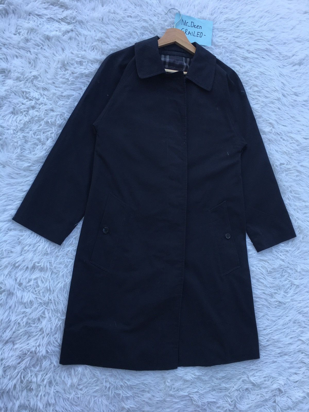 Burberry Rare Vintage Blueberry Long Coat Checkered Size S / US 4 / IT 40 - 5 Thumbnail