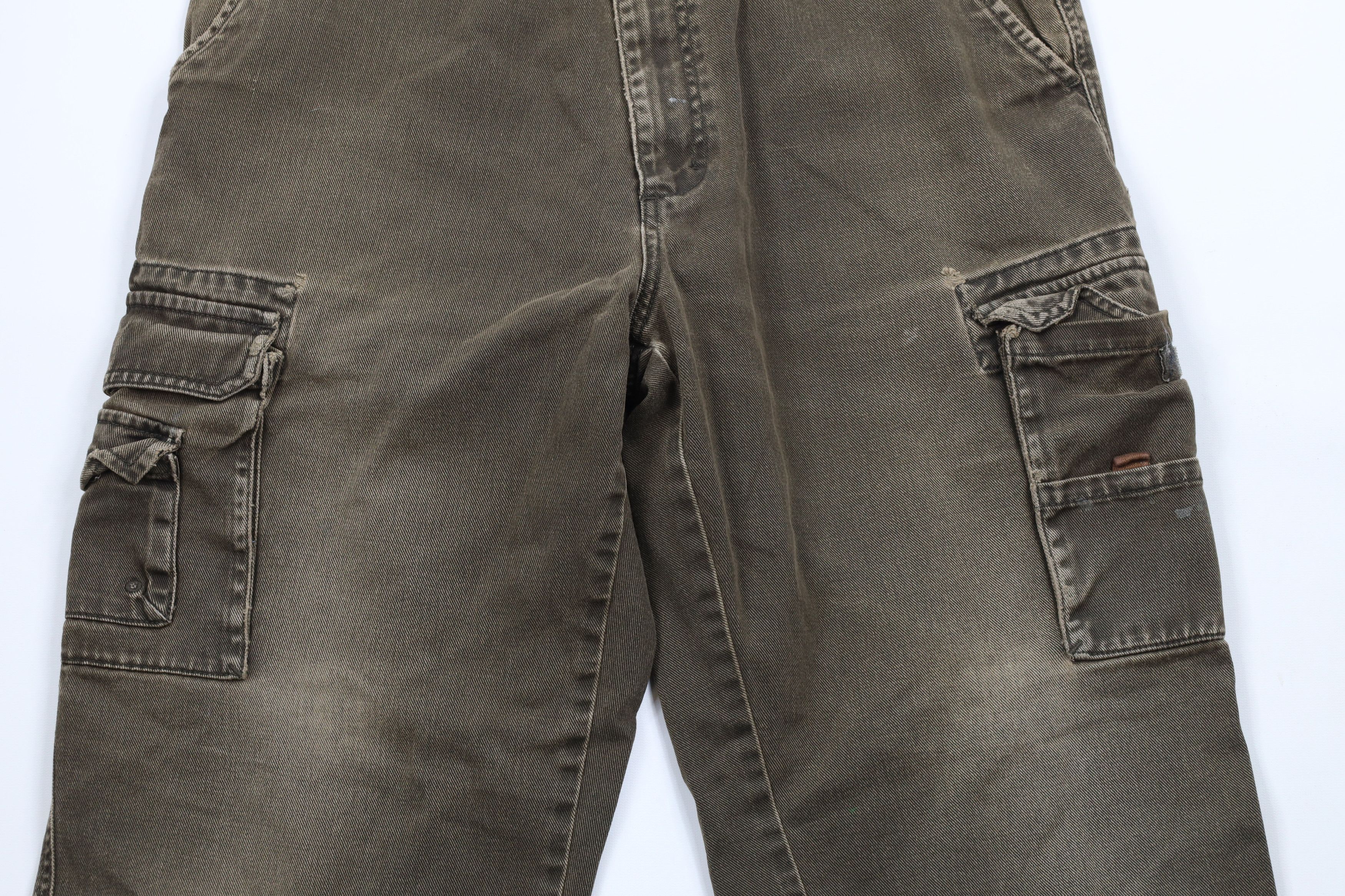 Vintage × Woolrich Woolen Mills Vintage 90s Woolrich Wide Leg Denim Cargo Jeans Pants Brown Size US 34 / EU 50 - 3 Thumbnail