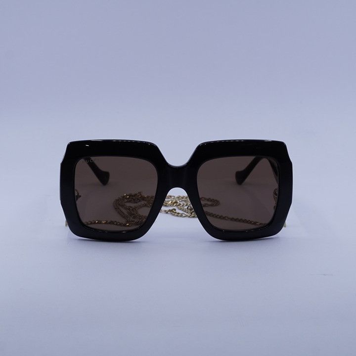 Gucci Gucci GG1022S 005 Sunglasses Black Square Frame Size ONE SIZE - 4 Thumbnail