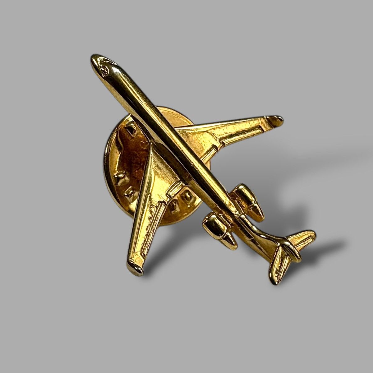O. Ballou Ballou Gold Tone Collectible Jet Airplane Lapel Pin 1” Size ONE SIZE - 1 Thumbnail