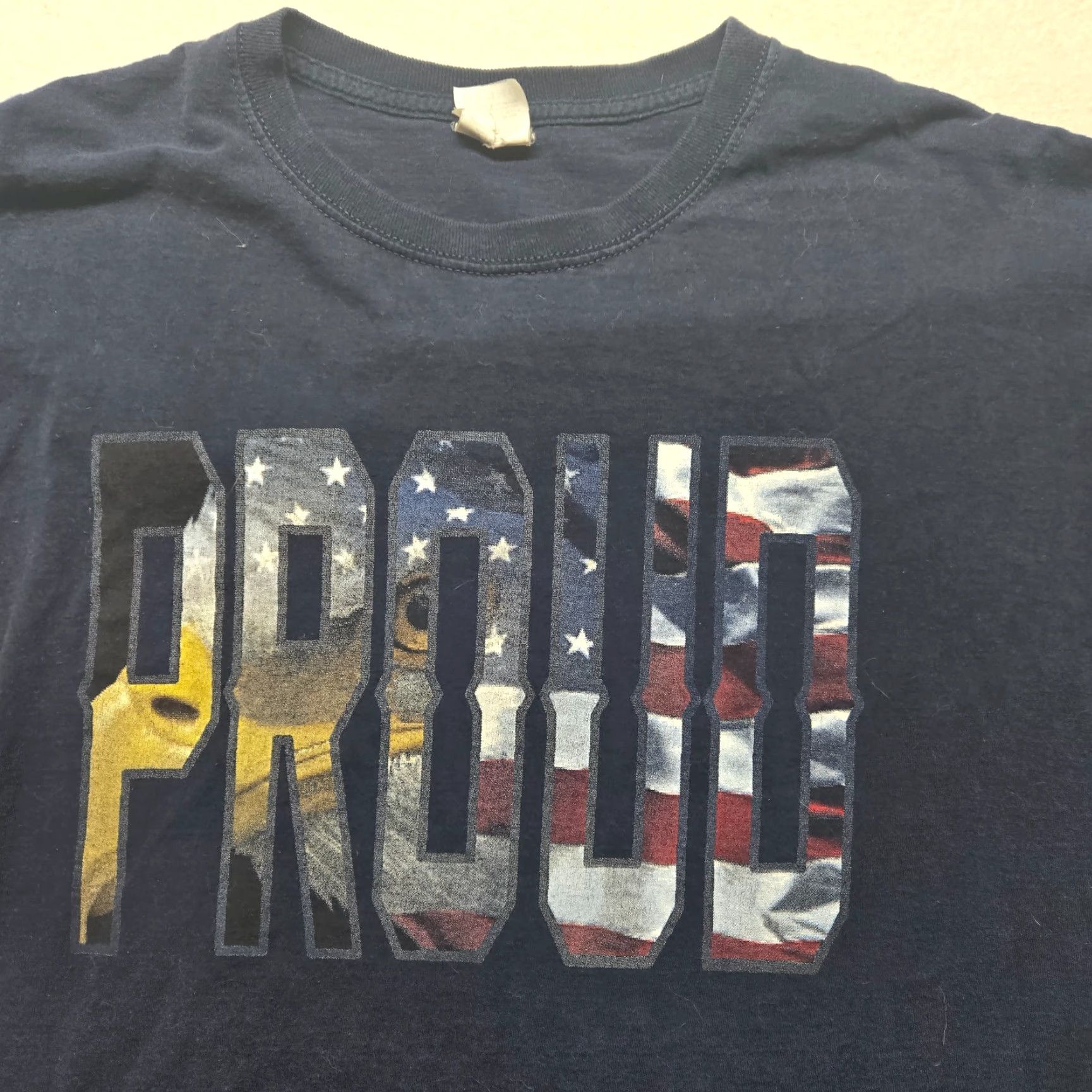 Vintage America USA Patriotic Blue Tee Shirt Short Sleeve Men 2XL XXL 2XL USA Flag 4th July Gift Summer Shirts Mens Size US XXL / EU 58 / 5 - 2 Thumbnail