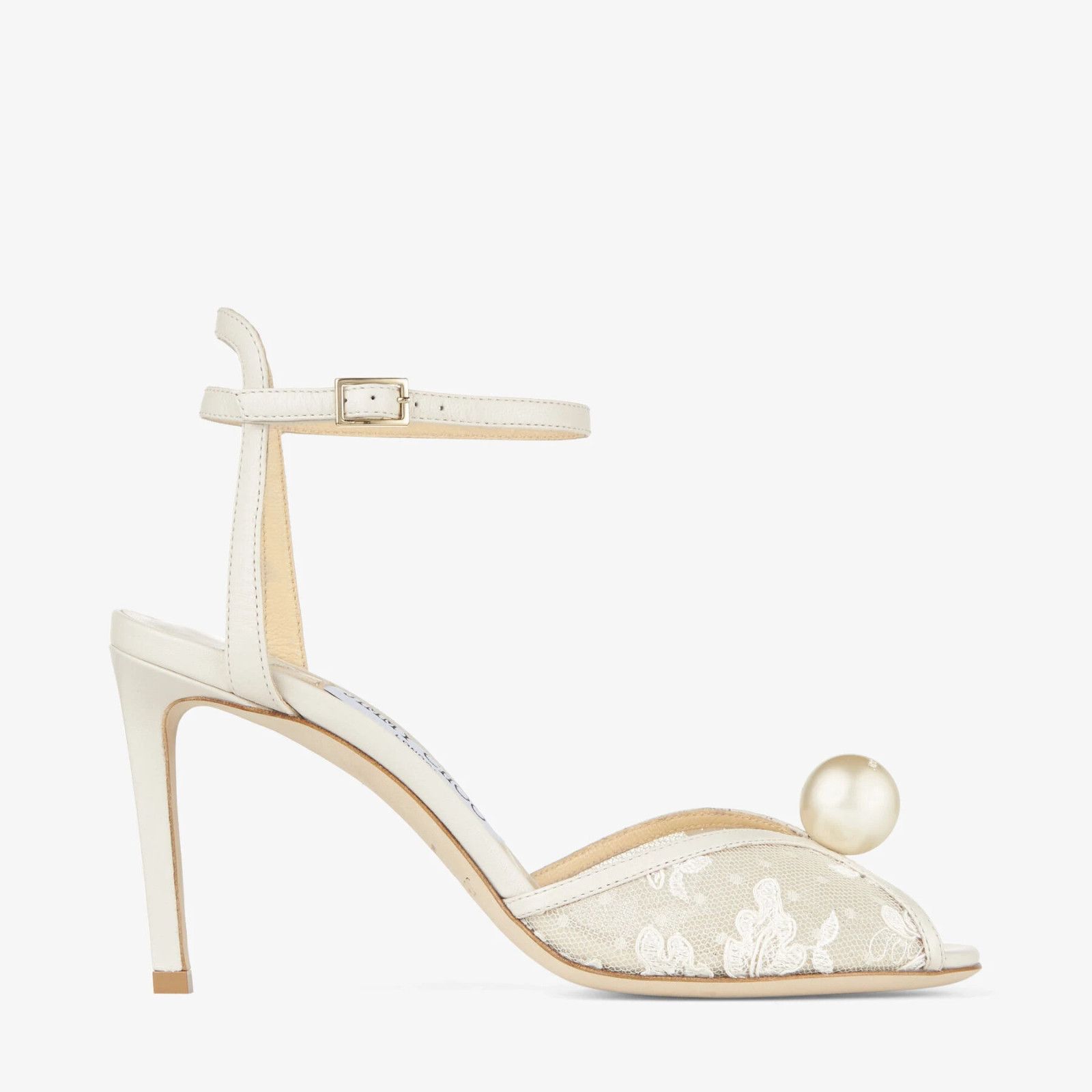 Jimmy Choo Sacora 85 Lace Pearl Bridal Wedding Sandal Heel Pump 36.5 Size US 6.5 / IT 36.5 - 2 Thumbnail
