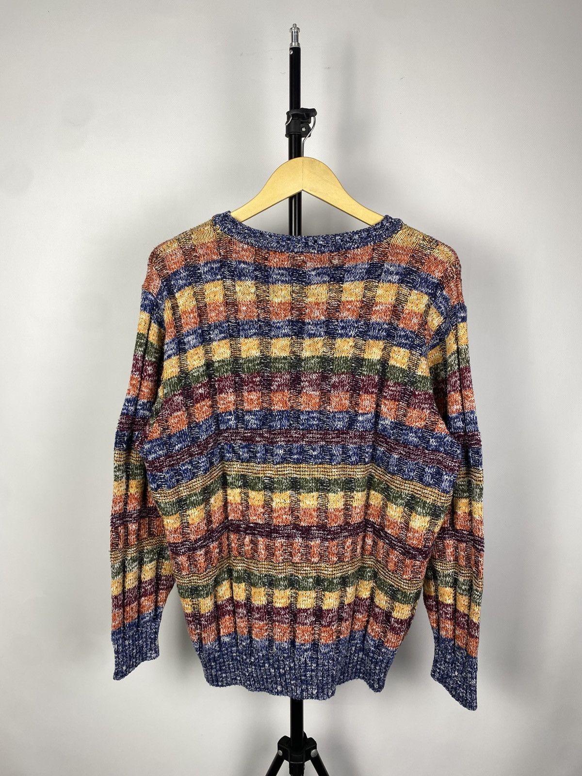 Designer × Japanese Brand × Vintage Vintage 90s Japanese Pachwork Knitted Sweater Coogi Style Size US M / EU 48-50 / 2 - 5 Thumbnail