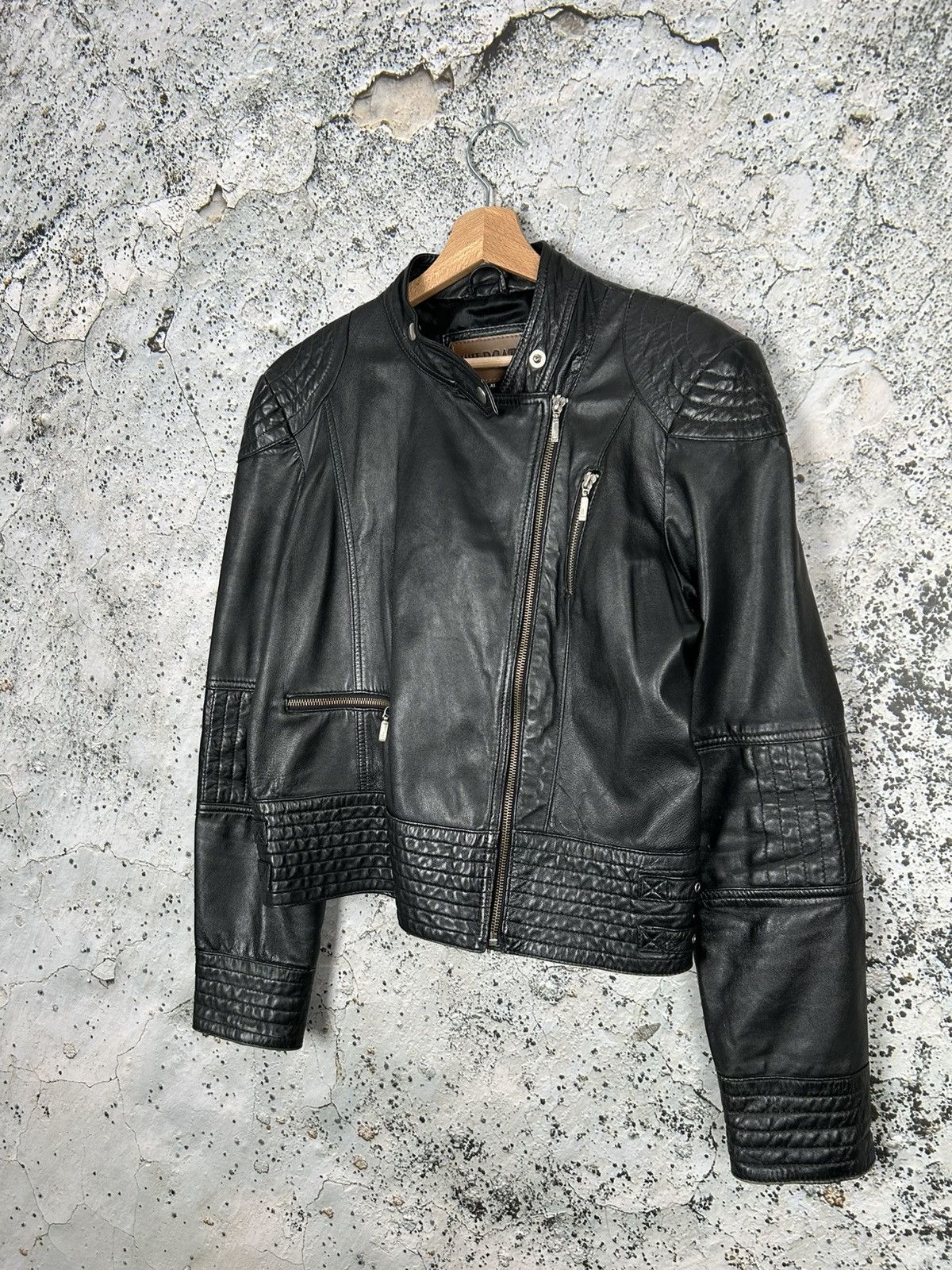 Genuine Leather Vintage Black Biker Genuine Leather Jacket Ramones Grunge Size XL / US 12-14 / IT 48-50 - 2 Thumbnail
