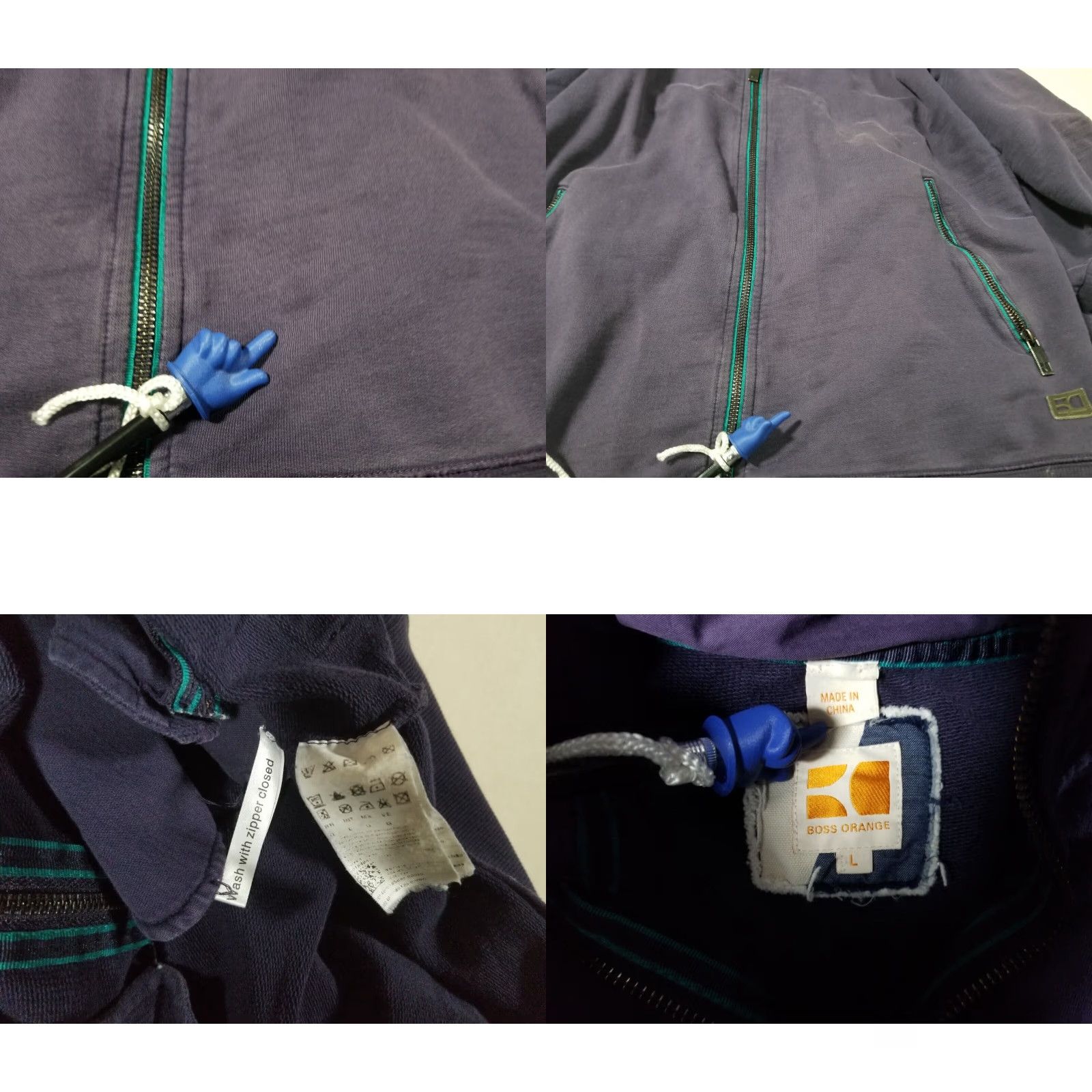 Hugo Boss HUGO BOSS ORANGE Jacket Hooded Bomber Purple Cotton Zip Mid-Length L Men's Regular Size Large See Pics Size US L / EU 52-54 / 3 - 8 Thumbnail