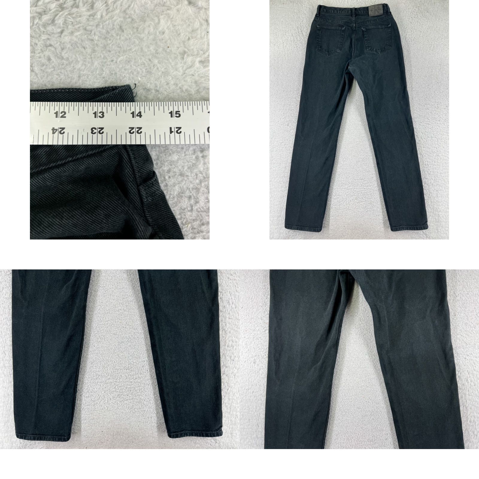 Talbots Calvin Klein Jeans Womens Regular Straight 6 Black Denim Cotton 26x31 Vintage Talbots Size 28" / US 6 / IT 42 - 9 Thumbnail