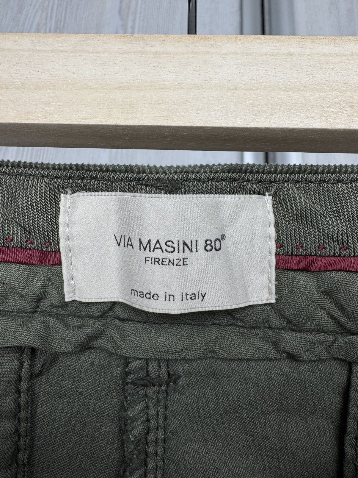 Designer Via Masini 80 Firenze Khaki Green flared corduroy pants Size 30" / US 8 / IT 44 - 8 Thumbnail